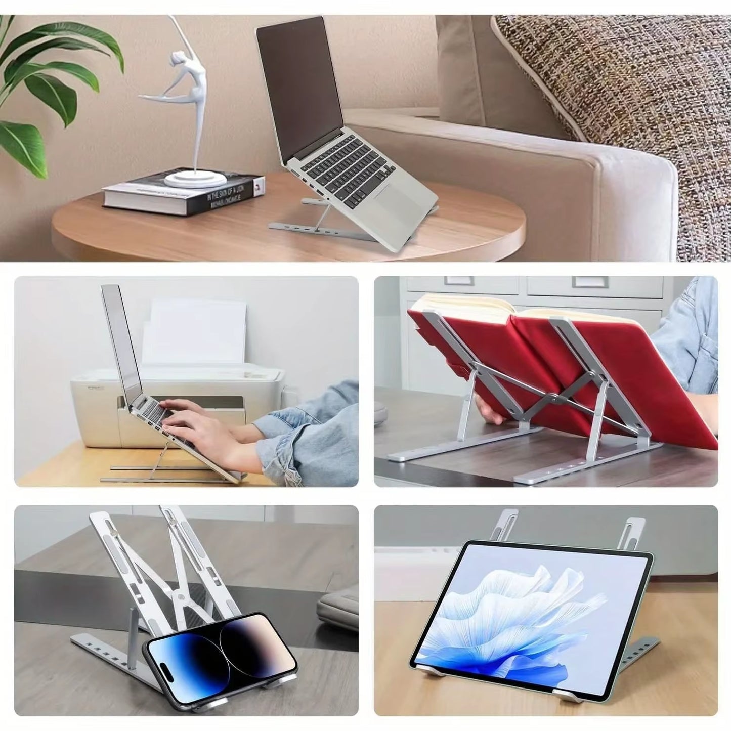 Adjustable Laptop Stand - Foldable & Portable Design for 8-16” Laptops