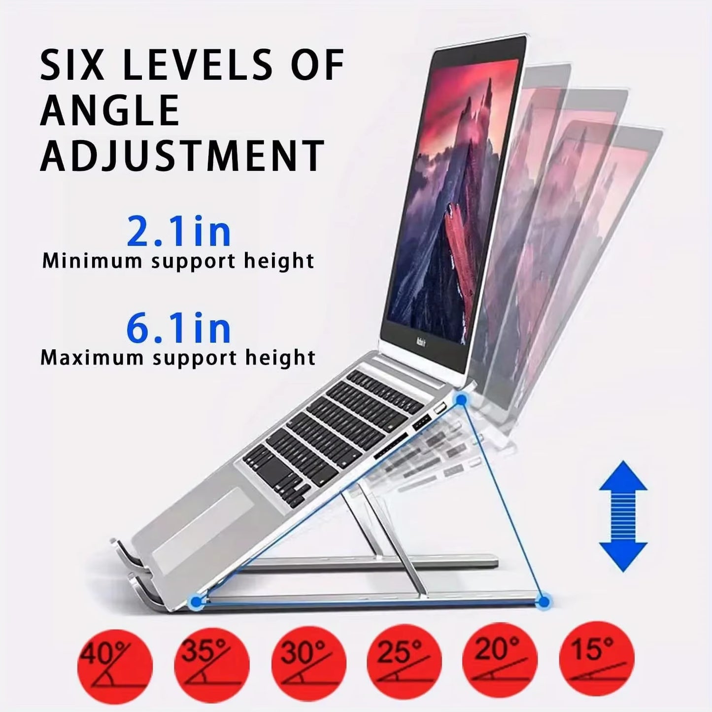 Adjustable Laptop Stand - Foldable & Portable Design for 8-16” Laptops
