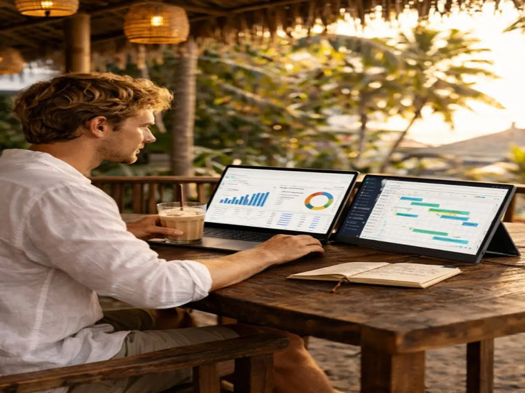 NomadScreen Pro portable monitor set up as a second screen